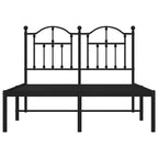 Metal Bed Frame without Mattress with Headboard Black 120x190cm