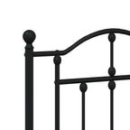 Metal Bed Frame without Mattress with Headboard Black 120x190cm