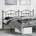Metal Headboard Black 193 cm