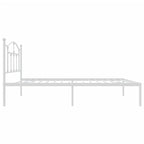 Metal Bed Frame without Mattress with Headboard White 75x190cm