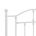 Metal Bed Frame without Mattress with Headboard White 75x190cm