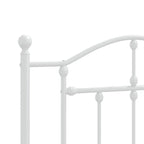 Metal Bed Frame without Mattress with Headboard White 90x200cm