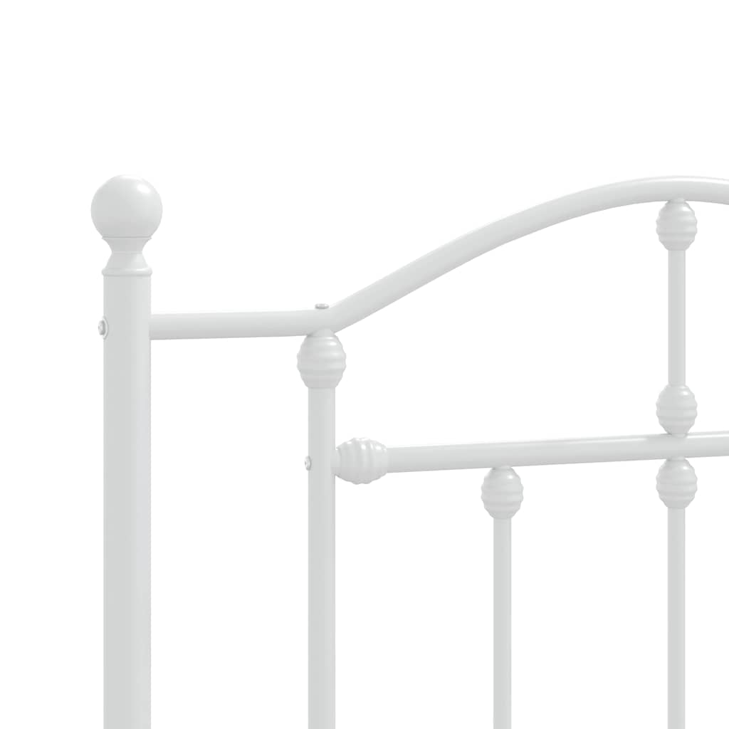 Metal Bed Frame without Mattress with Headboard White 90x200cm