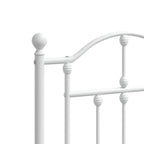 Metal Bed Frame without Mattress with Headboard White 120x190cm