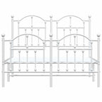 Metal Bed Frame without Mattress with Footboard White 120x200cm