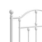 Metal Bed Frame without Mattress with Footboard White 120x200cm