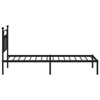 Metal Bed Frame without Mattress with Headboard Black 80x200cm