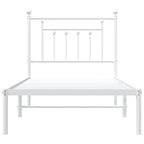 Metal Bed Frame without Mattress with Headboard White 90x200cm