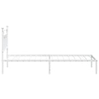 Metal Bed Frame without Mattress with Headboard White 90x200cm