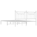 Metal Bed Frame without Mattress with Headboard White 160x200cm
