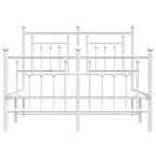 Metal Bed Frame without Mattress with Footboard White 120x200cm