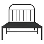 Metal Bed Frame without Mattress with Headboard Black 100x190cm