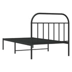 Metal Bed Frame without Mattress with Headboard Black 100x190cm