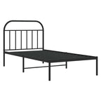 Metal Bed Frame without Mattress with Headboard Black 100x200cm