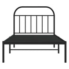 Metal Bed Frame without Mattress with Headboard Black 100x200cm