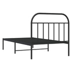 Metal Bed Frame without Mattress with Headboard Black 100x200cm