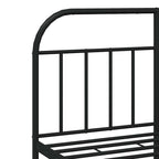 Metal Bed Frame without Mattress with Headboard Black 150x200cm