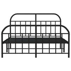 Metal Bed Frame without Mattress with Footboard Black 183x213cm