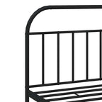 Metal Bed Frame without Mattress with Footboard Black 193x203cm