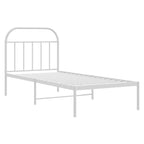 Metal Bed Frame without Mattress with Headboard White 90x190cm