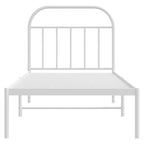 Metal Bed Frame without Mattress with Headboard White 90x190cm