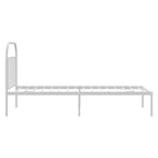 Metal Bed Frame without Mattress with Headboard White 90x190cm