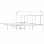 Metal Bed Frame without Mattress with Headboard White 140x200cm