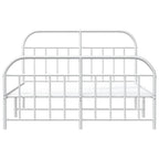 Metal Bed Frame without Mattress with Footboard White 160x200cm