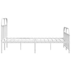 Metal Bed Frame without Mattress with Footboard White 160x200cm