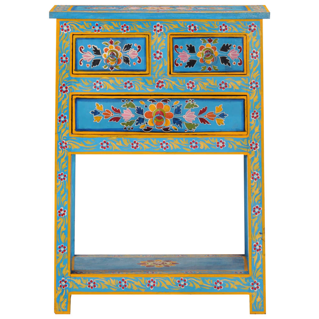 Sideboard Turquoise 55x30x76 cm Solid Wood Mango