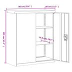 File Cabinet Black 90x40x105 cm Steel