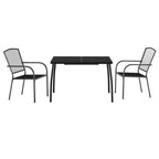 3 Piece Garden Dining Set Anthracite Steel