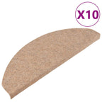 Stair Mats Self-adhesive 10 pcs Beige 65x22.5x3.5 cm