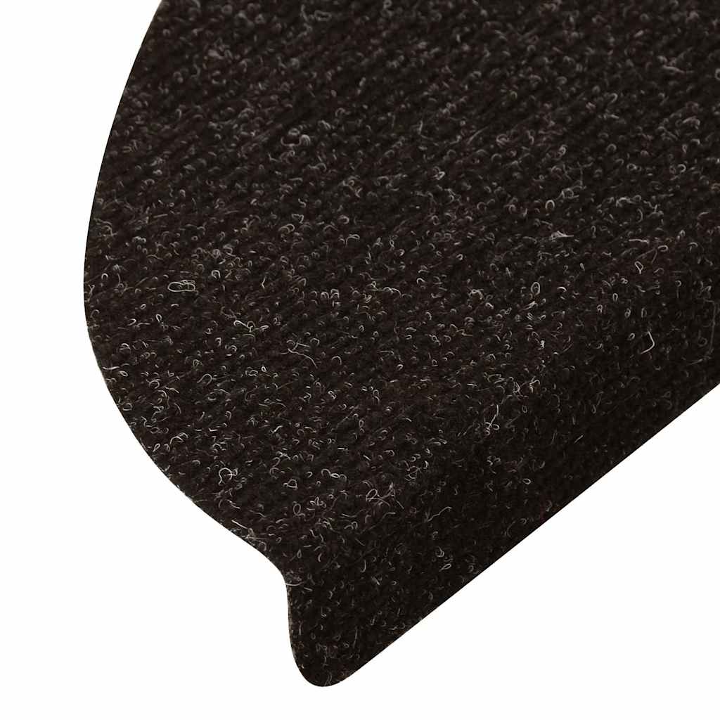 Stair Mats Self-adhesive 10 pcs Anthracite 56x17x3 cm