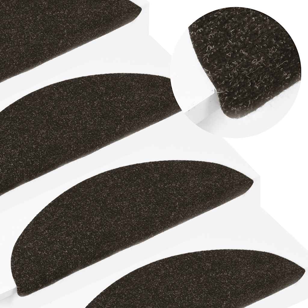 Stair Mats Self-adhesive 10 pcs Anthracite 56x17x3 cm