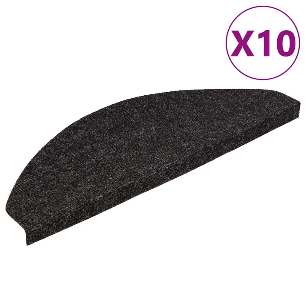 Stair Mats Self-adhesive 10 pcs Anthracite 65x22.5x3.5 cm