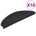 Stair Mats Self-adhesive 10 pcs Black 65x22.5x3.5 cm