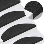 Stair Mats Self-adhesive 10 pcs Black 65x22.5x3.5 cm