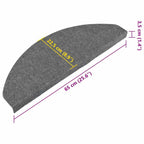 Stair Mats Self-adhesive 10 pcs Grey 65x22.5x3.5 cm