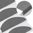 Stair Mats Self-adhesive 10 pcs Grey 65x22.5x3.5 cm