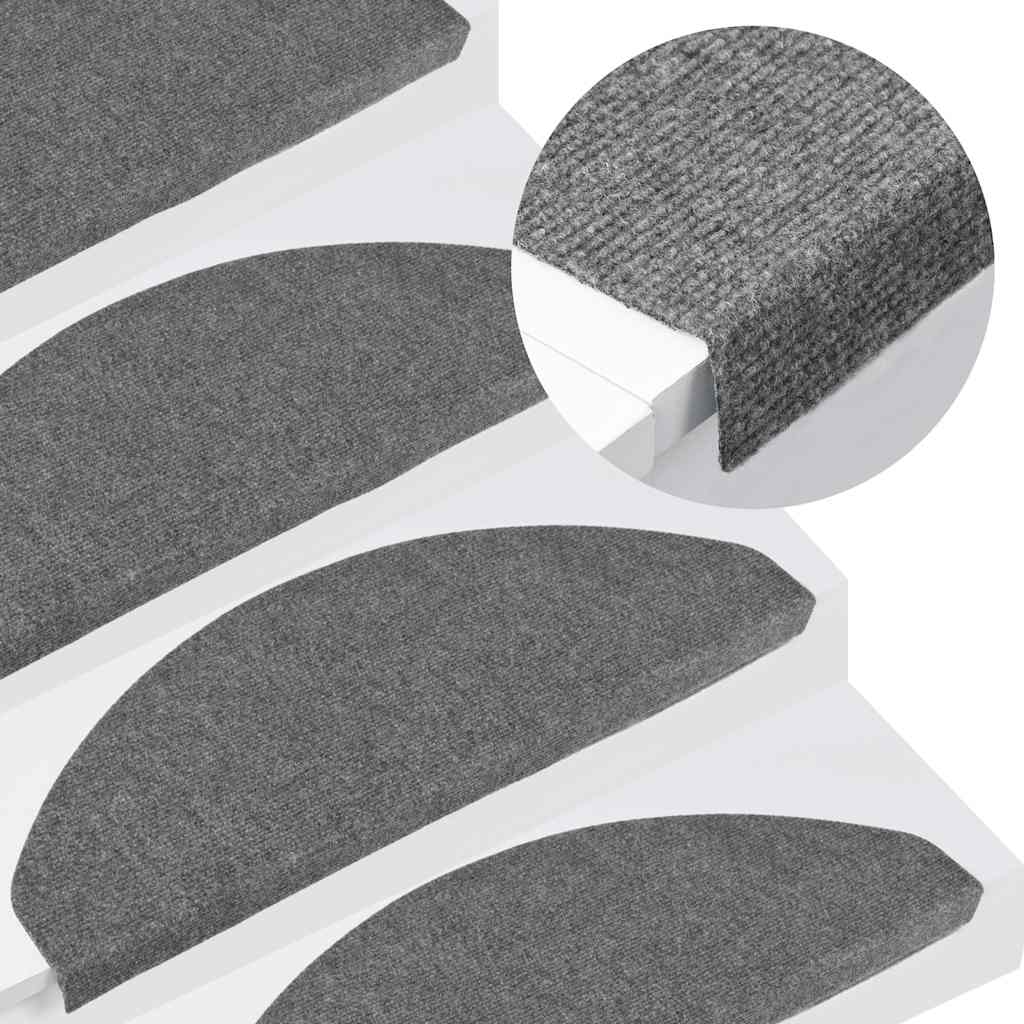 Stair Mats Self-adhesive 10 pcs Grey 65x22.5x3.5 cm