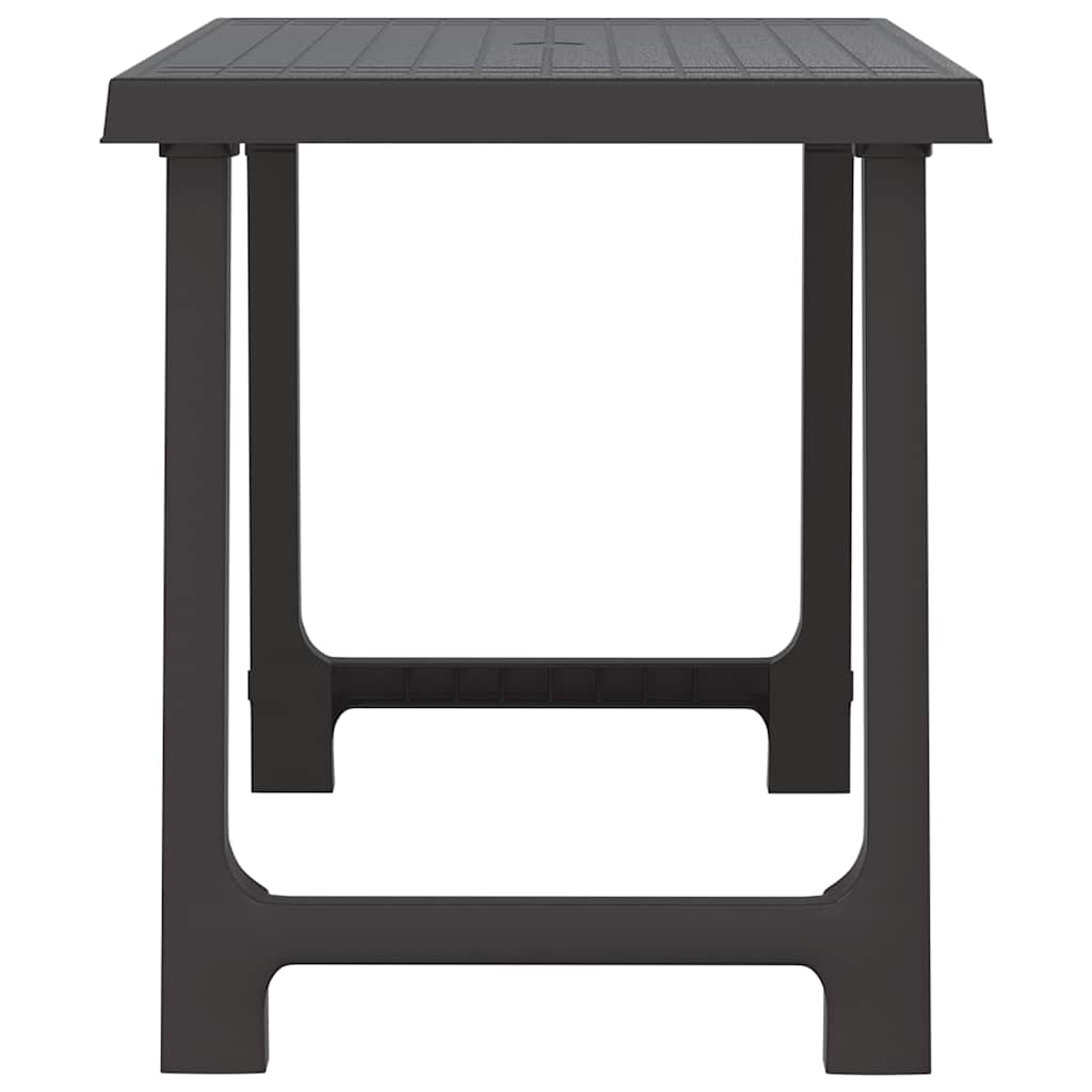 Camping Table Anthracite 79x56x64 cm PP Wooden Look
