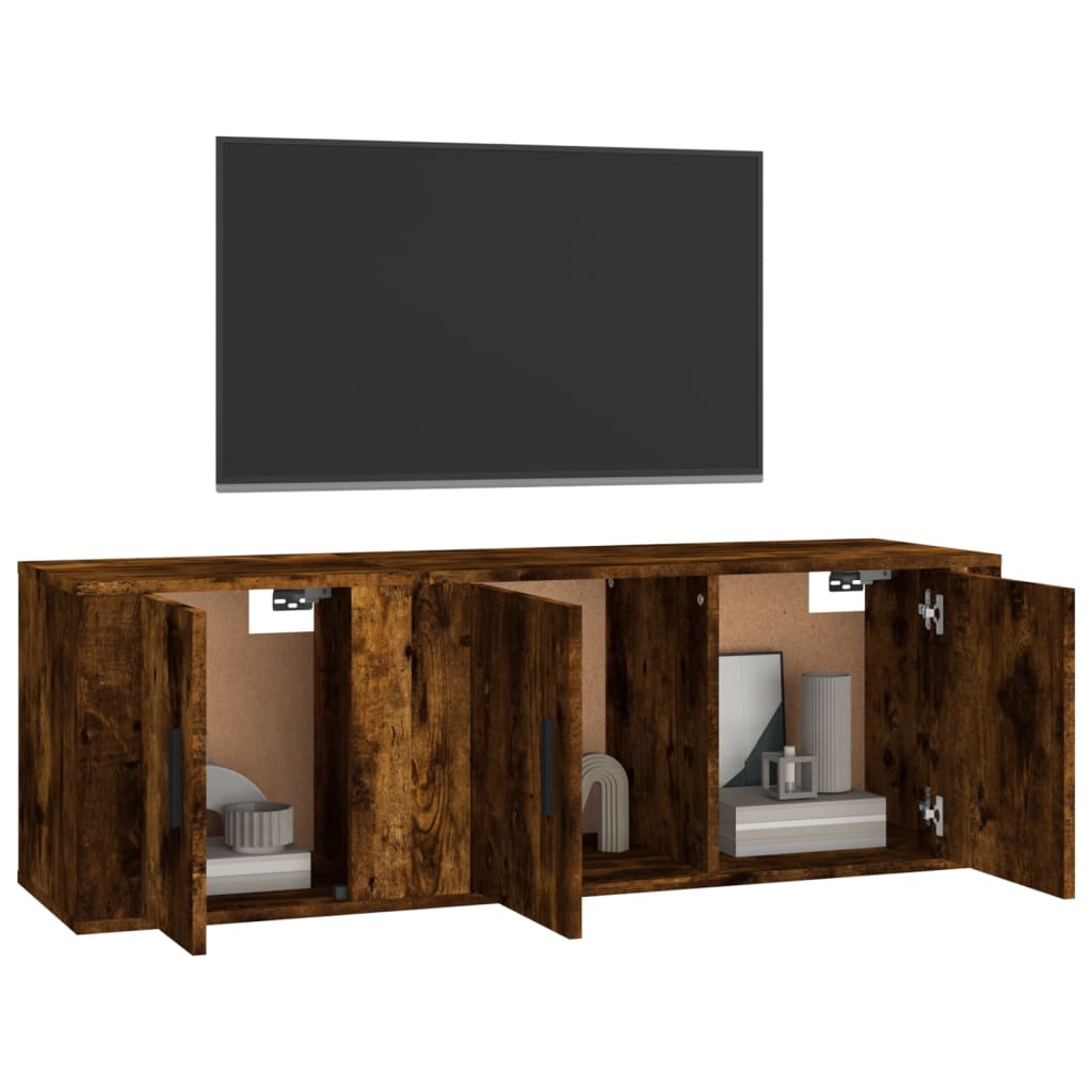 2 Piece TV Cabinet Set Smoked Oak Engineered Wood
