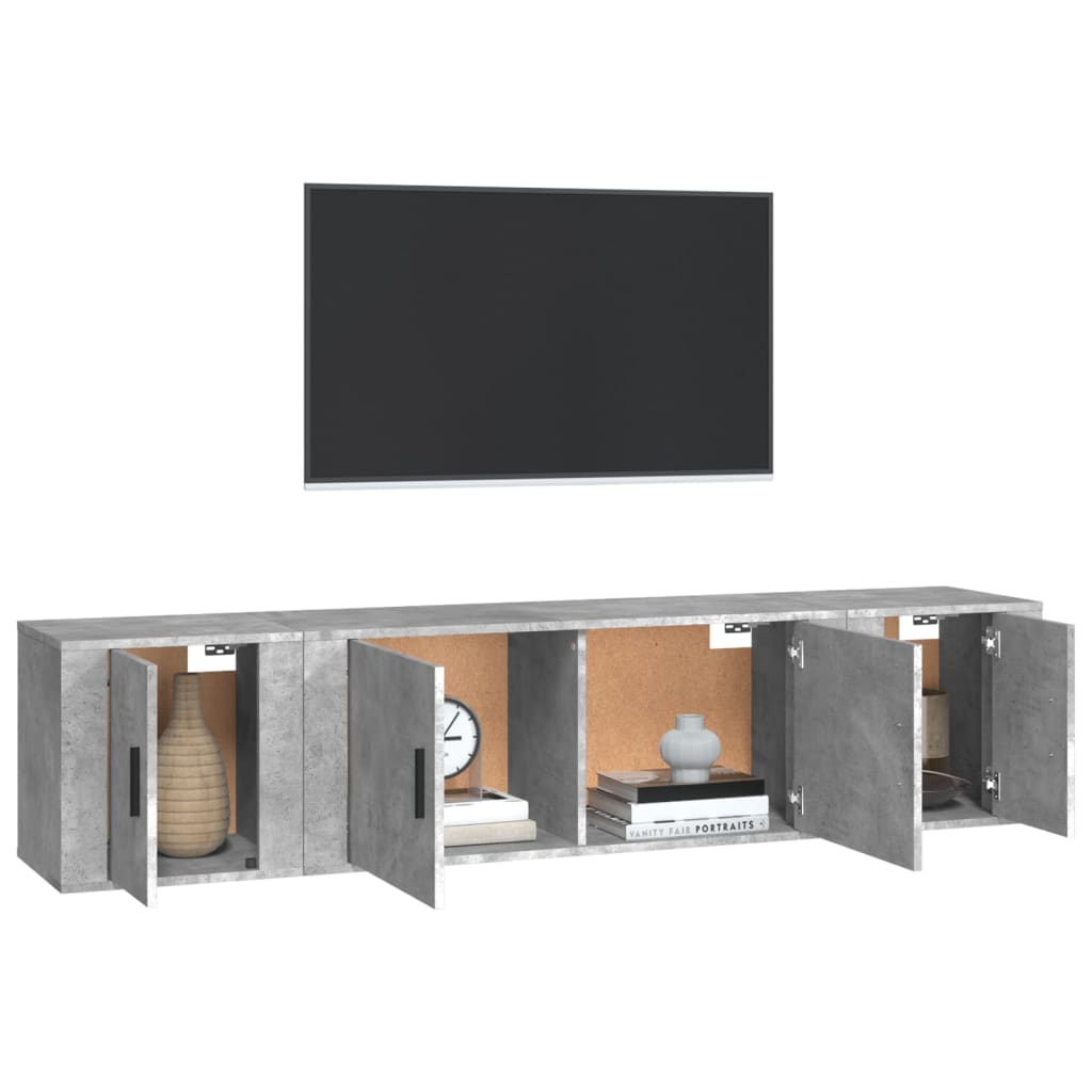 3 Piece TV Cabinet Set Concrete Grey Engineered Wood