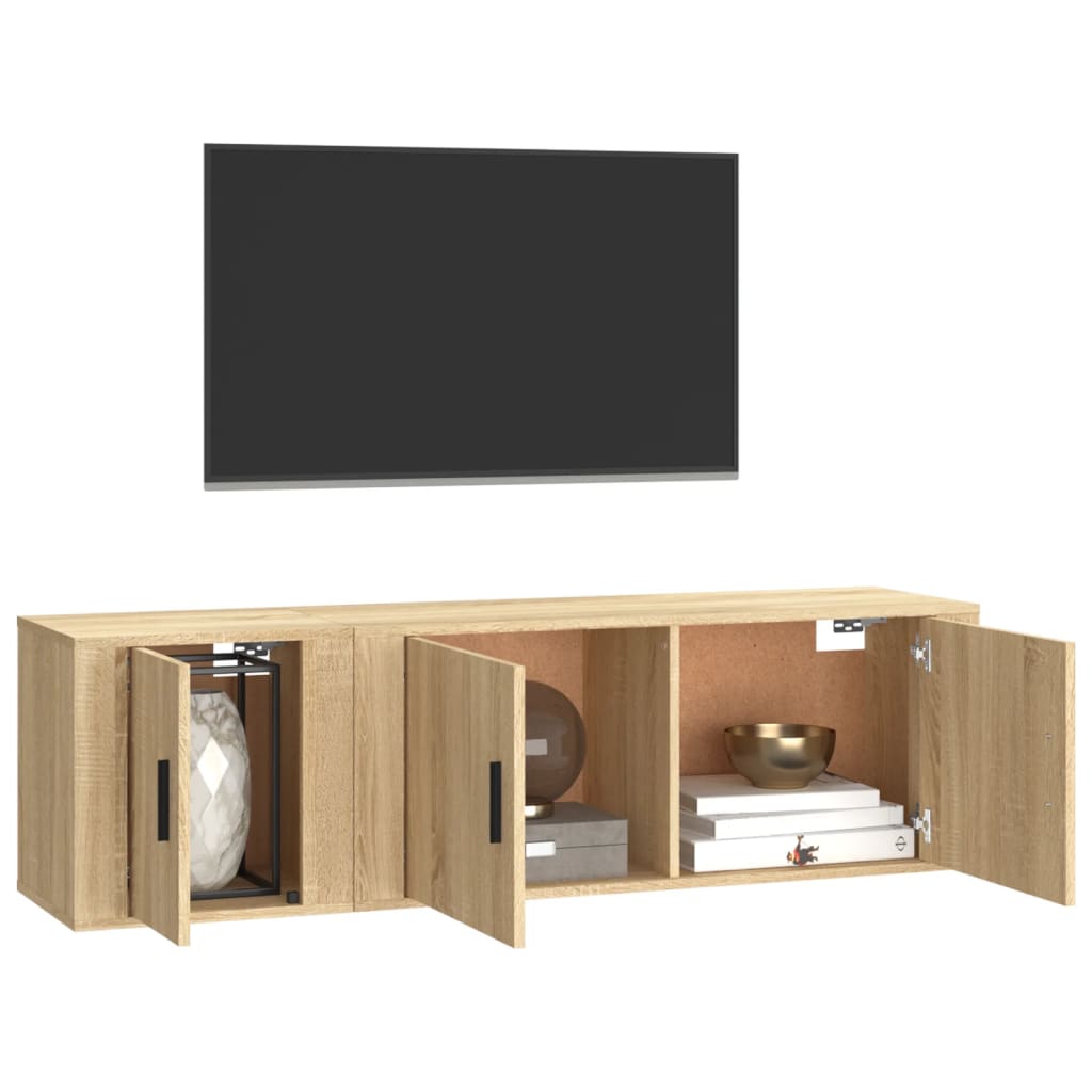 2 Piece TV Cabinet Set Sonoma Oak Engineered Wood