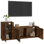 2 Piece TV Cabinet Set Smoked Oak Engineered Wood