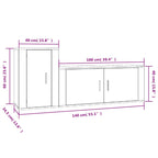 2 Piece TV Cabinet Set Smoked Oak Engineered Wood