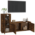 2 Piece TV Cabinet Set Smoked Oak Engineered Wood