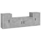 3 Piece TV Cabinet Set Concrete Grey Engineered Wood