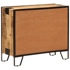 Sideboard 80x31x66 cm Solid Rough Wood Mango and Metal